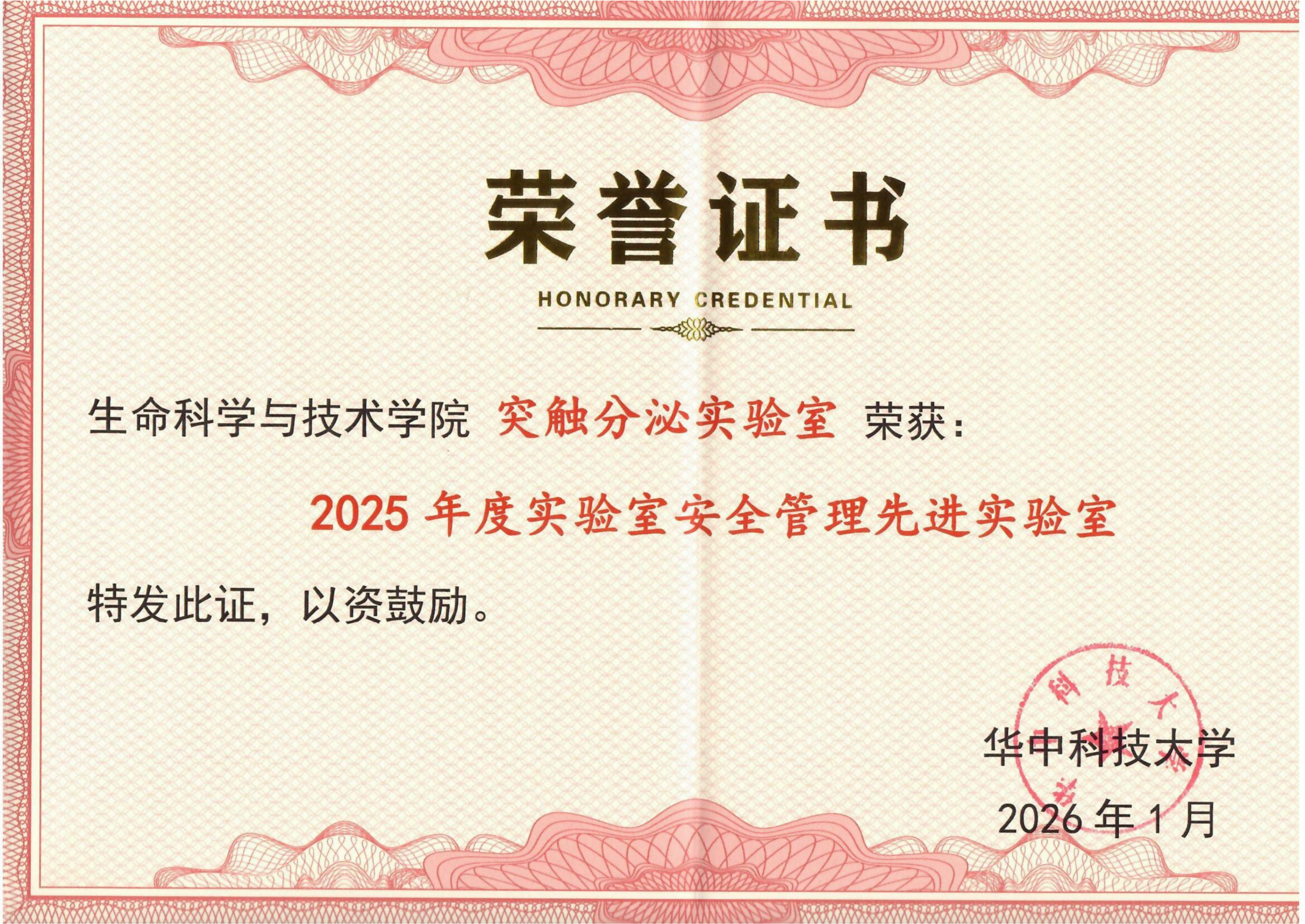 2025年度实验室安全管理先进实验室